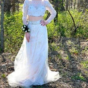 2 piece prom dress